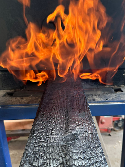 Charring and brushing finish - Caledonia Timber